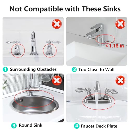 Snoquir 24'' Black Kitchen Sink Faucet Splash Guard Mat - Drain Protector