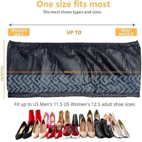 Shoe Covers Disposable 50 Pack (25 Pairs) - Durable, Non-Slip, Water Resistant, and Recyclable Boot Covers for Indoor and Outdoor Use - One Size Fits Most (Non-woven-Black)