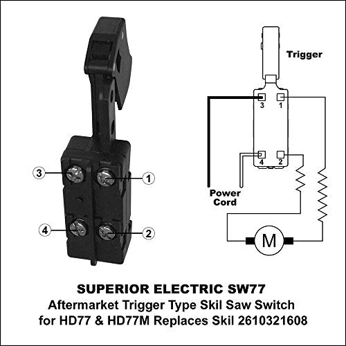 Superior Electric SW77 Aftermarket 20 Amp Trigger On-Off Switch Replaces OEM 2610321608, & 760245002