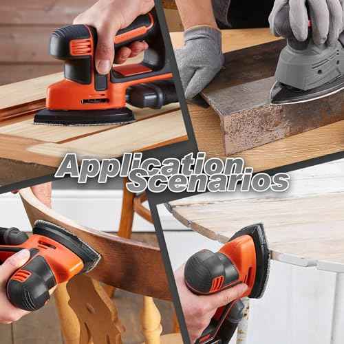 50PCS Mouse Detail Sander Sandpaper, 40 Grits Triangle Sanding Pads, 5 Holes Sanding Sheets Sandpaper Assortment, Sander Pads Sander Paper Mouse Sand Paper for Sanding Polishing