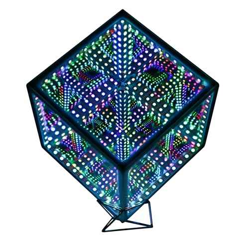 Infinity Hyper Cube LED Light LED Controller with Stand, Controller & Sound & App Reactive Table Lamp - Cool & Creative Multicolor Decorative Mirror Art Desk Night Light (6 Inchs)