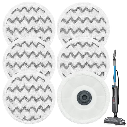 YUYUXB 3897A/3712 SpinWave Steam Mop Pads Replacement – 6 Pack, Velcro Fit
