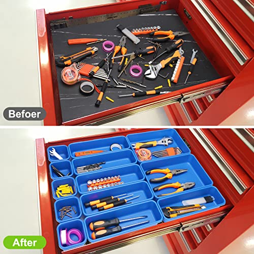 KeFanta 42-Piece Tool Box Organizer Tray Dividers in Blue – Rolling Cabi/Chest