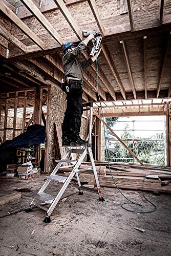 Little Giant Ladders, Jumbo Step, 4-Step, 3 foot, Step Stool, Aluminum, Type 1AA, 375 lbs weight rating, (11904), Gray