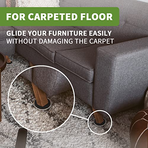 Covercorner 8 pcs 3.5-inch Beige Furniture Sliders for Carpet - Heavy Duty Moving Pads