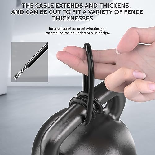 JZVXX Black Self Locking Gate Latch with Spring Cable for Wooden Fence - Carbon Steel
