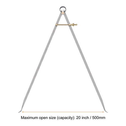 HARFINGTON Spring Joint Caliper 20 inch / 500mm Steel Spring Inside Caliper with Brass Fulcrum for Wood Turning Lathe Work