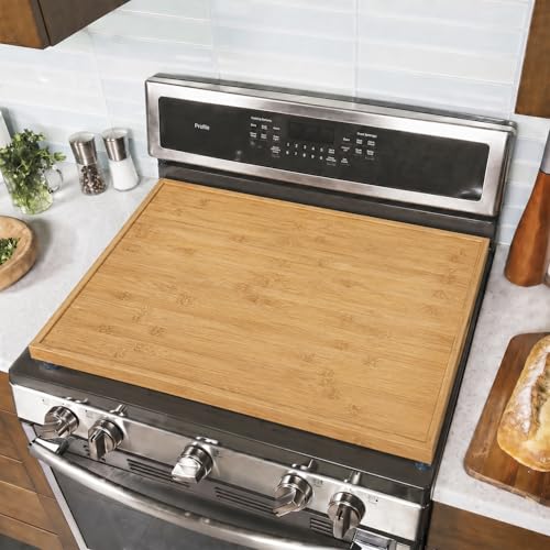 Stovetop Bamboo Noodle Board Cover 30x22 in for Gas Stoves & RV Cooktop