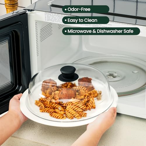 2-in-1 Glass Microwave Splatter Cover and Silicone Place Mat 10" x 12"