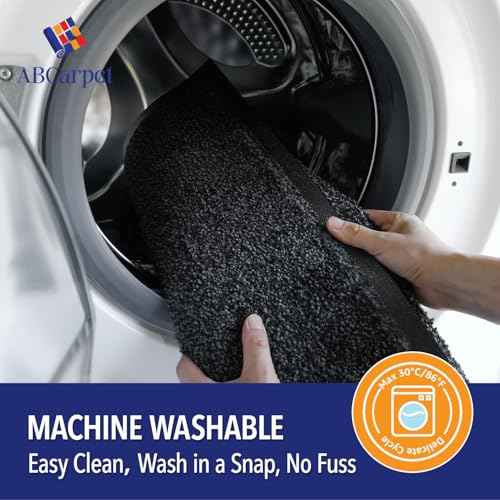 Front Door Mat, Heavy Duty Door Mat Outside Entrance for Indoor Outdoor Use, Machine Washable Low Pile Non Slip Rubber Back Entry Rug for Dogs and Indoor Entrance