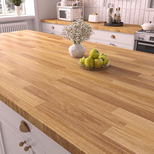 Butcher Block Countertop Contact Paper Brown Wood Grain Contact Paper Peel and Stick for Cabinets Waterproof Self Adhesive Wood Wallpaper for Kitchen Bathroom Removable Papel Tapiz 17.7"x80"