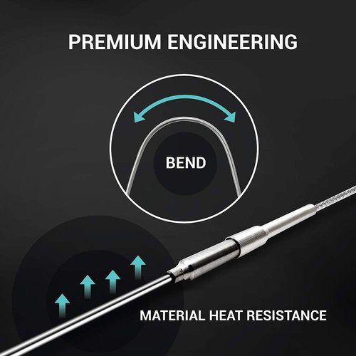PerfectPrime TL1915SL K-Type Inconel 600 Flexible Thermocouple Temperature Sensor Probes -40~2012°F, 1.6mm / 150mm
