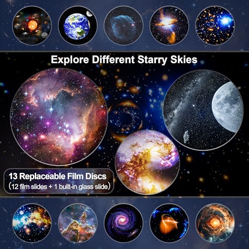 Fussion White Galaxy Projector Night Light 13-in-1 Star & Planetarium for Bedroom