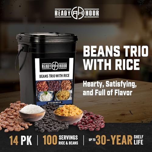 Emergency Food Storage Beans & Rice Kit - 100 Servings, Long Shelf Life