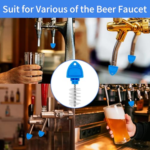 MixPeak 20Pcs Blue Beer Tap Plugs & Kegerator Cleaning Kit 2.44 x 0.90 in