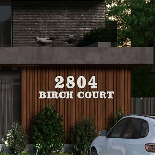 White 5 Inch Metal House Address Numbers & Letters - Outdoor Wall Sign, Monlyey