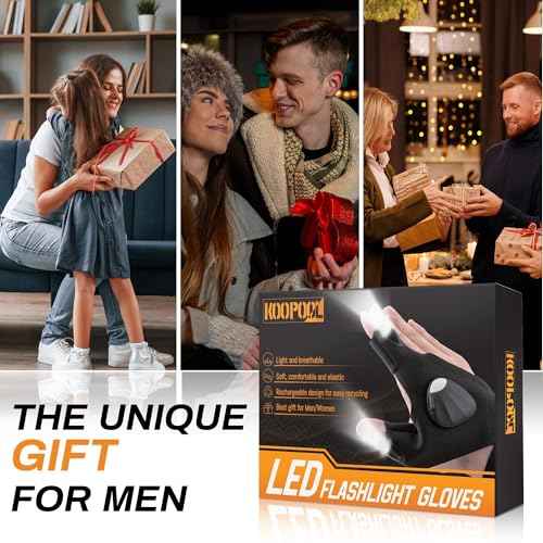 Led Half Finger Glove, Light up Gloves, Christmas Stocking Stuffers for Hunters Men Who Have Everything