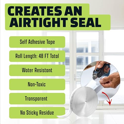 Alien Draft Seal Set of 49 Feet - Flexible Door & Window Gap Insulation Kit