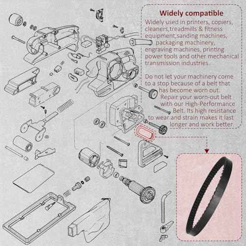 HASMX 110XL031 Timing Belt Rubber Geared Drive Belt for Black and Decker Sander, 11" Length, 5/16" Wide, 55 Teeth (2-Pack)