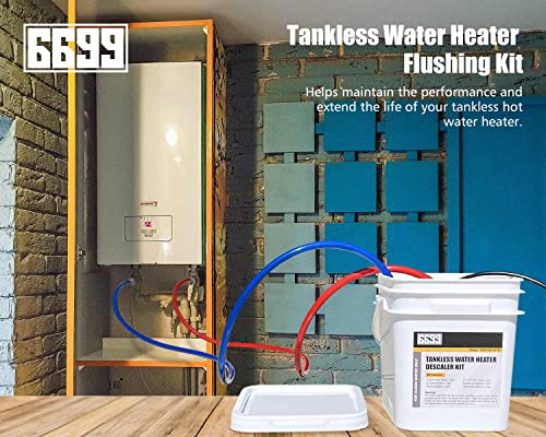6699 0.17 HP Tankless Water Heater Flushing Kit with 2 Hoses & 3 Gal Pail