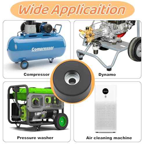 4 PCS 192310GS Air Compressor Isolator Pads, Replacement Rubber Isolator feet 094-0026, E106661, D091007 for Many Compressors Generators Pressure Washers Anti Vibration Foot Pad