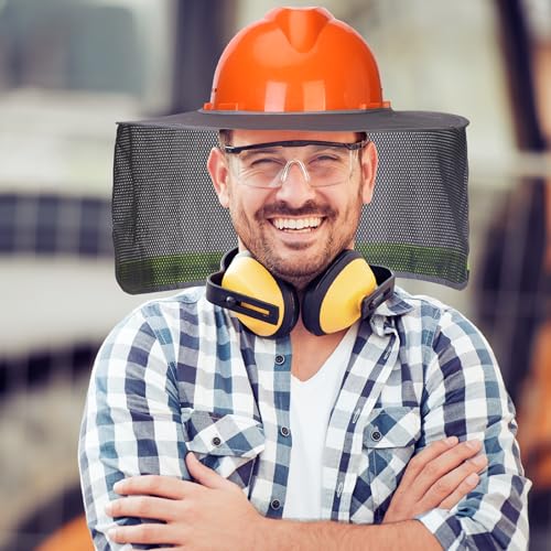 UNCO- Hard Hat Sun Shield, 4 Pack, Gray, Full & Standard Brim Mesh Sunshade High Visibility Reflective, Hard Hat Accessories