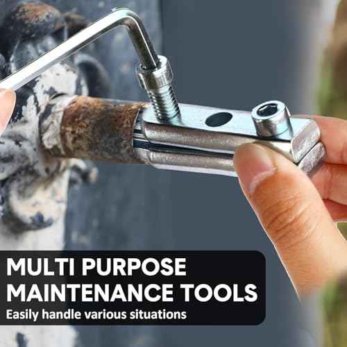 Moxweyeni 4 Pcs Broken Pipe Extractor Tool for Damaged Bolt and Faucet Removal, Removes Rusted/damaged Faucet Bolts & Pipe Threads, Broken Removal Tool for 1/2", 3/4", 1" Pipes