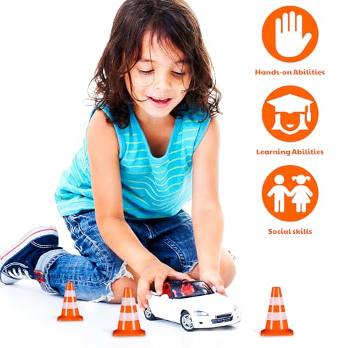 STOBOK Construction Cones 14pcs Miniature Road Cone Orange Mini Traffic s Toy Plastic Sign Road Toy Roadblock Sign Model Photo Prop Educational for Kids Small Orange s