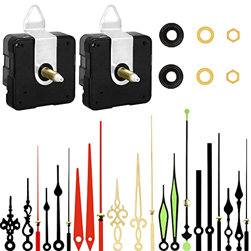 2Pcs Quartz Clock Movement Kit with Hands for DIY Repair and Craft Projects