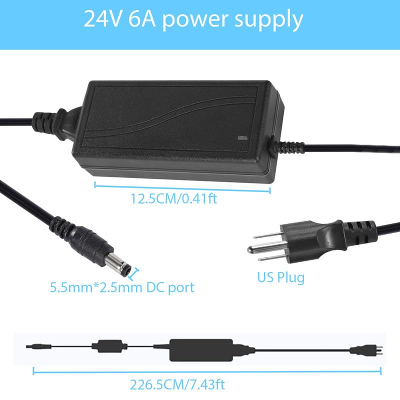 GPJYD 24V 6A Power Supply Adapter 144W AC to DC LED Power Adapter