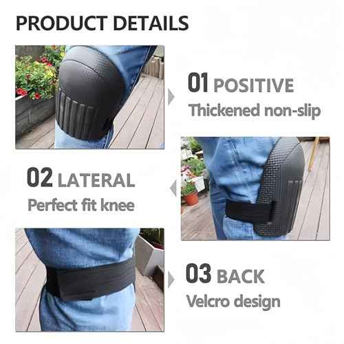 Gardening Knee Pads for Women and Men - Lightweight Waterproof Foam Knee Pads, and Easy Fit for Gardening with Adjustable Hook'n'Loop Straps - Perfect Womens for Work (black)