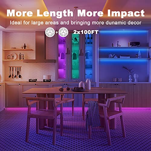dalattin 200ft LED Strip Lights for Bedroom & Decor with App & Remote Control