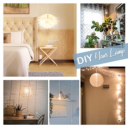 20ft UL Approved Hanging Lantern Pendant Light Cord with ON/OFF Switch - White Variation