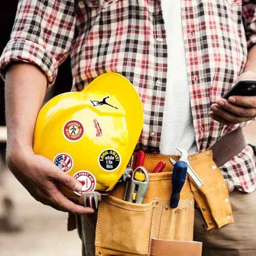 Funny Hard Hat Stickers for Adults, 198 PCS Blue Collar Stickers for Men, Vinyl Waterproof Sticker for Welding Helmets, Toolboxes | Blue Collar Gifts for Electricians, Mechanics, Welders & More