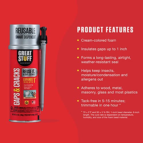 Great Stuff 99108824 Smart Dispenser Gaps & Cracks Cream 12oz Pack of 2