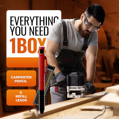 ZENO 7 Inch Carpenter Square 5-in-1 Ruler Protractor Drill Gauge Marking Pen Kit Black-Orange