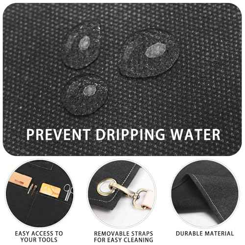 Apron for Women and Men - Adjustable Vintage Distressed Cotton Bib Aprons with Large Pockets for Cooking