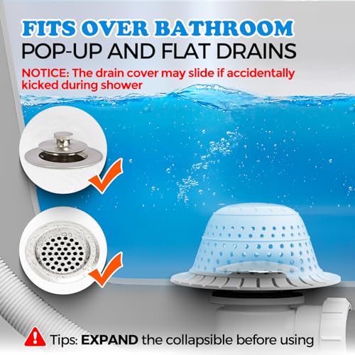 Zaa Shower Drain Hair Catcher 1 Pack Gray - Bathtub & Sink Drain Protector