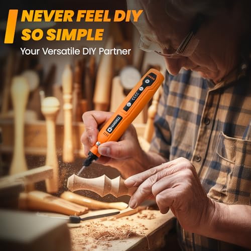HARDELL Orange 69-Piece Cordless Rotary Tool Kit with 5-Speed & Accessories