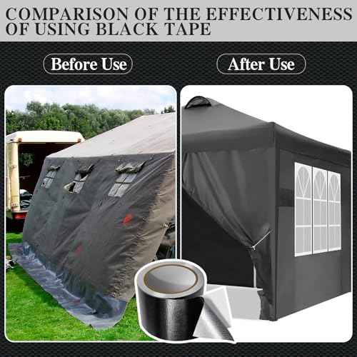 3.15 Inches x 11 Yards Black Heavy Duty Duct Tape, Waterproof Outdoor Tape for Repairs, Strong, Flexible, No Residue