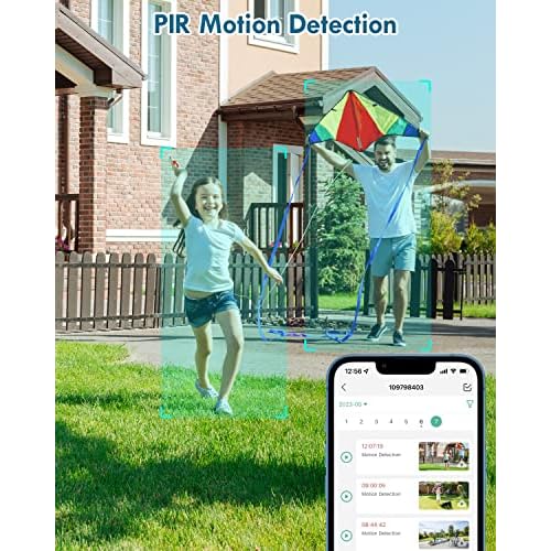 Solar Security Cameras Wireless Outdoor, 2K PTZ Solar Cameras for Home Security, 2.4G Wi-Fi Outdoor Camera Wireless with PIR, Color Night Vision, 2-Way Talk, 4dbi, Spotlight/Siren