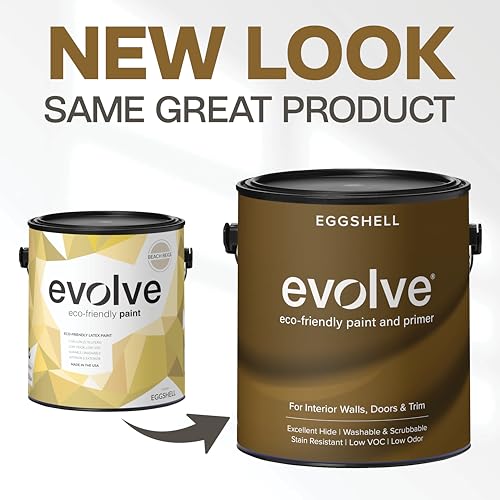 EVOLVE 1-Gallon Beach Beige Paint & Primer - Low Sheen, One-Coat Coverage, Interior & Exterior