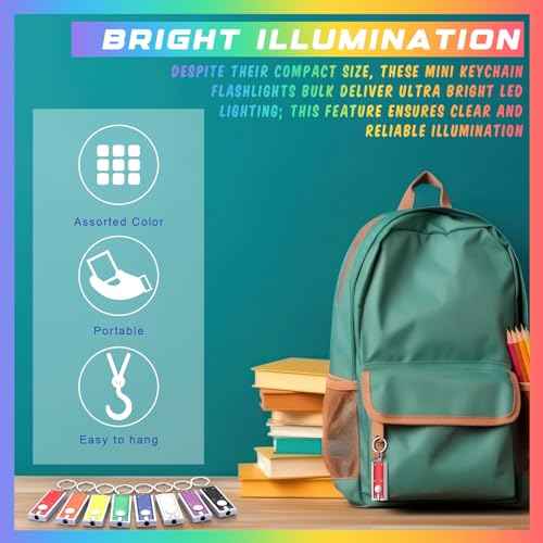 8 Pcs Mini Keychain Flashlight LED Keychain Light Bulk Small Flashlight for Outdoor Camping Hiking Equipment and Emergency Gift(Multicolor)