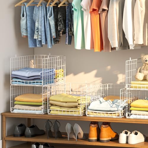 Closet Organizers and Storage Shelves for Clothes, Collapsible Stackable Storage Bins Organizer Baskets Containers Drawers for Truck Camper Closet RV Closets Pantries Cupboard Wardrobe