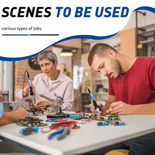 60W 110V Adjustable Temperature Soldering Iron Pen, Soldering Welding Iron Tool for Welding Repair, Electric Repairing, Jewelry, DIY-Blue