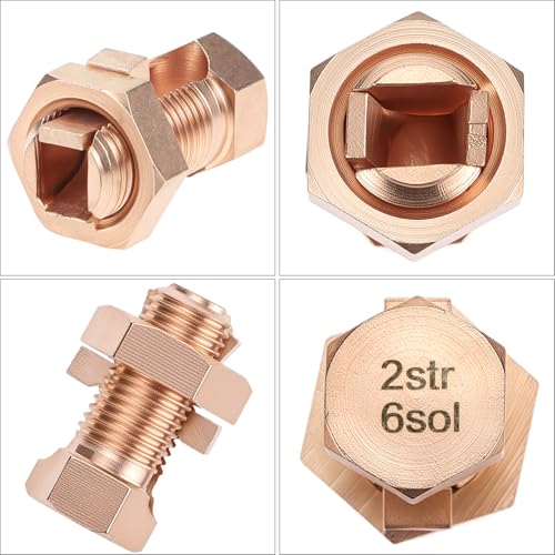 QWORK Copper Grounding Clamps 10-Pack, 2-6 AWG Grounding & Bonding Connectors