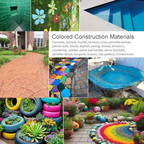 Green 7oz 0.44lb Iron Oxide Pigment Powder-Concrete Cement Dye Powder for Concrete, Cement, Brick, Tile, Clay, Lime, Mortar, Grout, Plaster, Paint, Bath Bombs Coloring(Green,0.44lb)