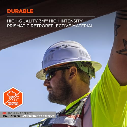 Ergodyne Skullerz 8961 Reflective Hard Hat Stickers, Safety Helmet Strips, Hard Hat Accessories Adhesive Sticker Decal Kit