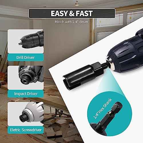 2PCS Power Wing Nut Driver,1/4" Hex Shank Slot Wing Nut Drill Bit Socket Wrenches,for Panel Nuts Screws C-Shaped Hook Bolt or Other Special-shaped Bolts Nuts