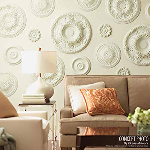 Ekena Millwork CM13BR2 13"OD x 7 1/2"ID x 3/4"P Bradford Classic Ceiling Medallion, Fits Canopies up to 8-5/8", 2 Piece